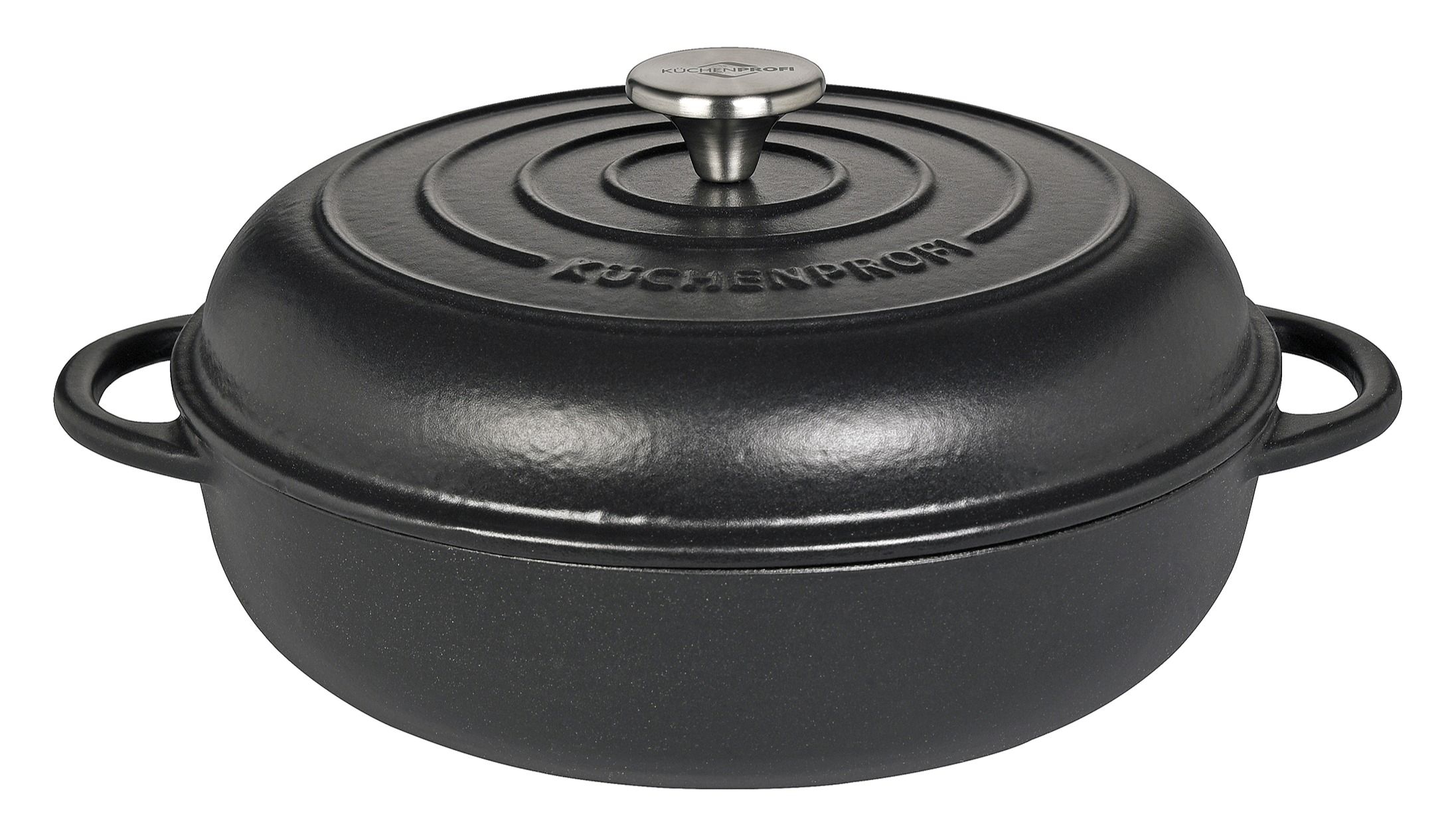 0416501028 PROVENCE Gurmánská litinová pánev s poklicí černá - 28 cm Kuchenprofi (3)